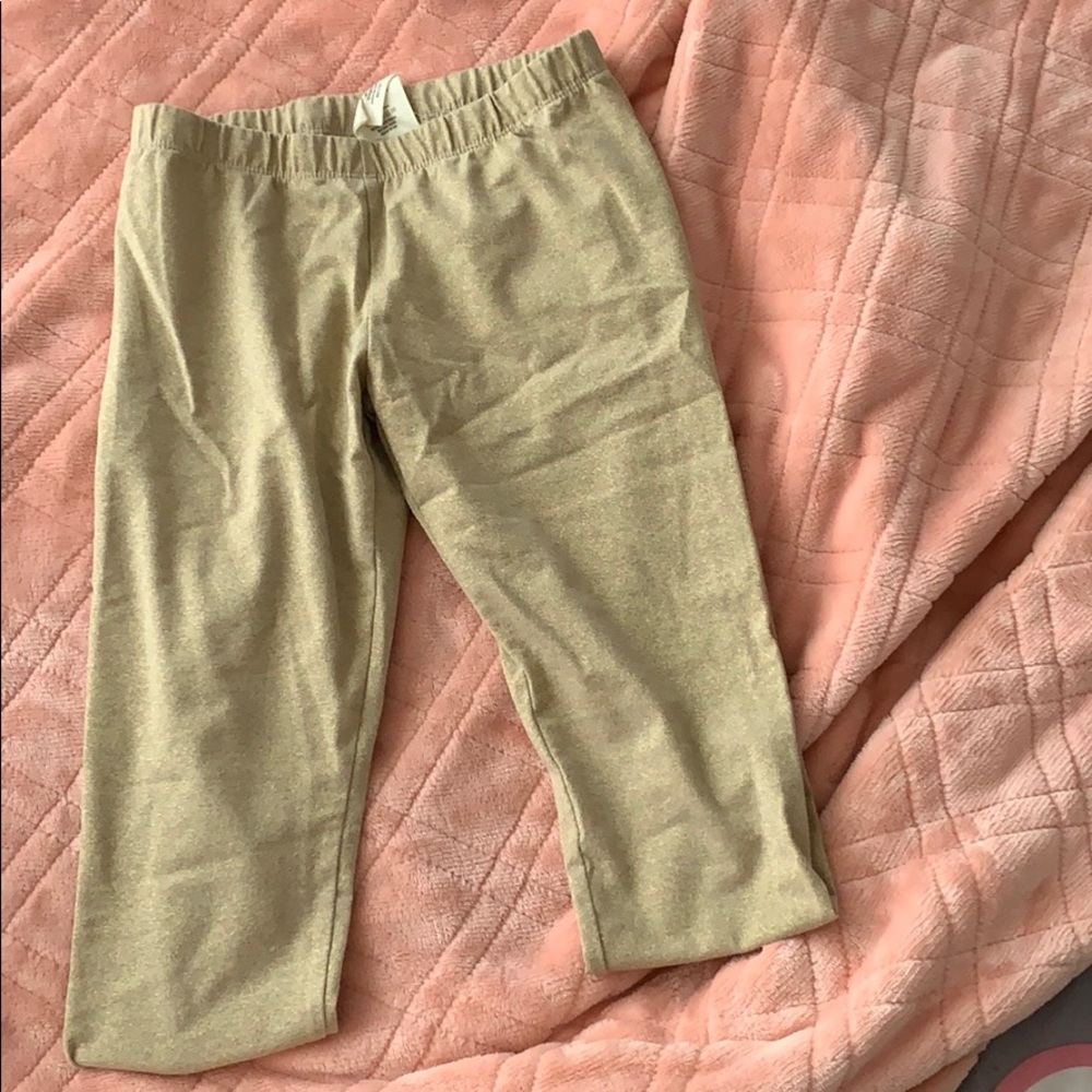 Little girls gold leggings